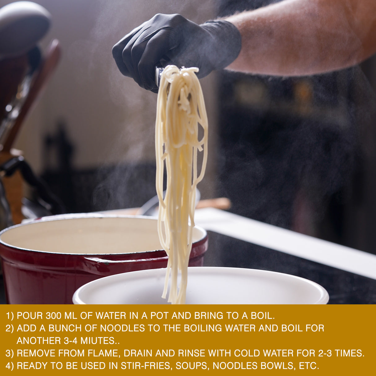 Urban Platter Jungmyeon Wheat Noodles, 250g (Round Korean Noodles | Springy & Chewy Bite | Best for Saucy & Spicy Dishes)