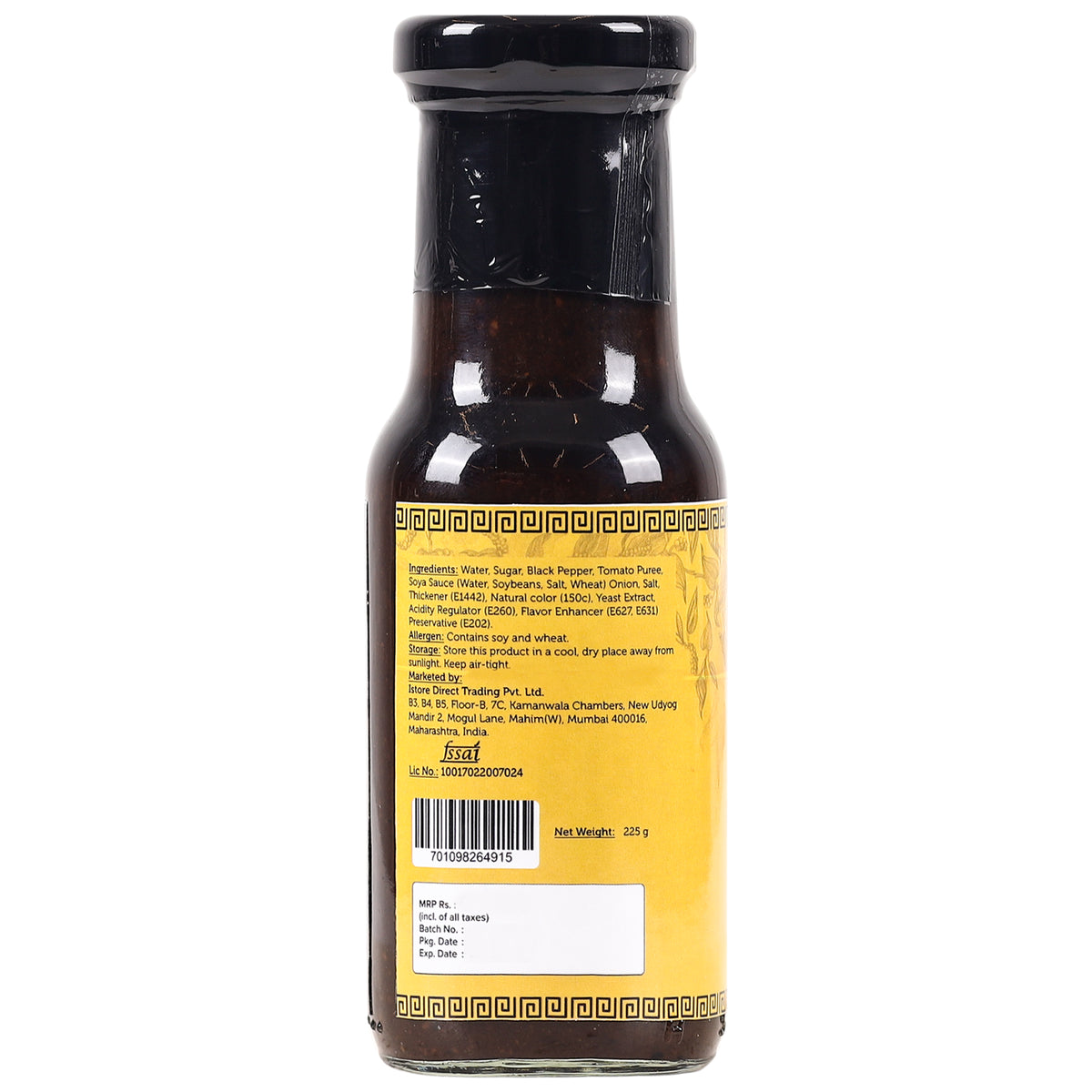 Black Pepper Sauce, 225g (Great for Stir Fry, Asian Savoury Robust Taste)