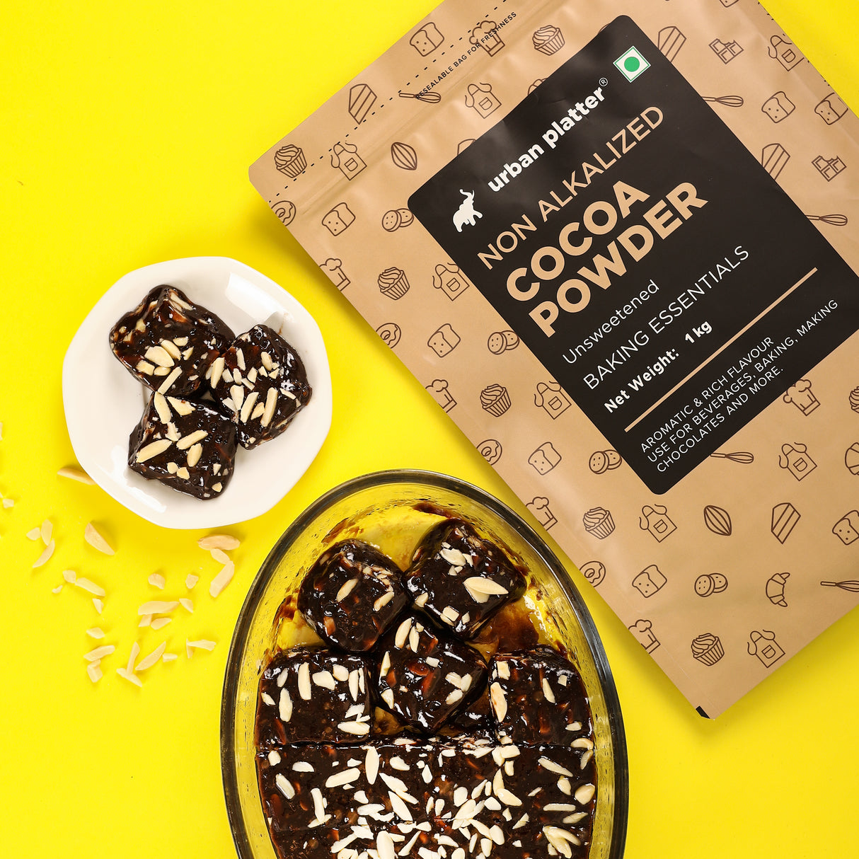 Urban Platter Natural Unsweetened Non Alkalized Cocoa Powder, 1Kg