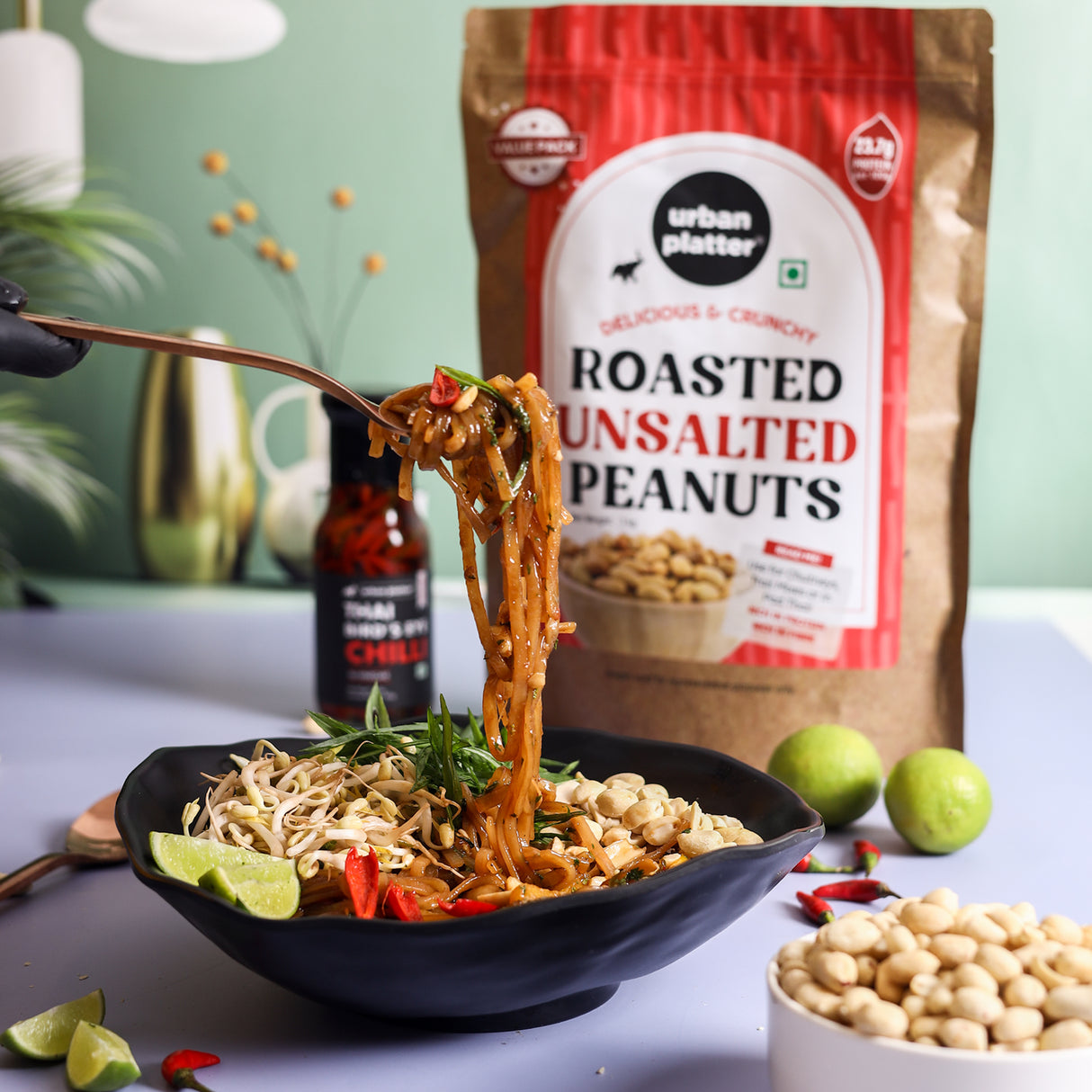 Urban Platter Roasted Unsalted Peanuts, 1kg (Skin Removed | Vacuum Packed | Product of Bharuch)