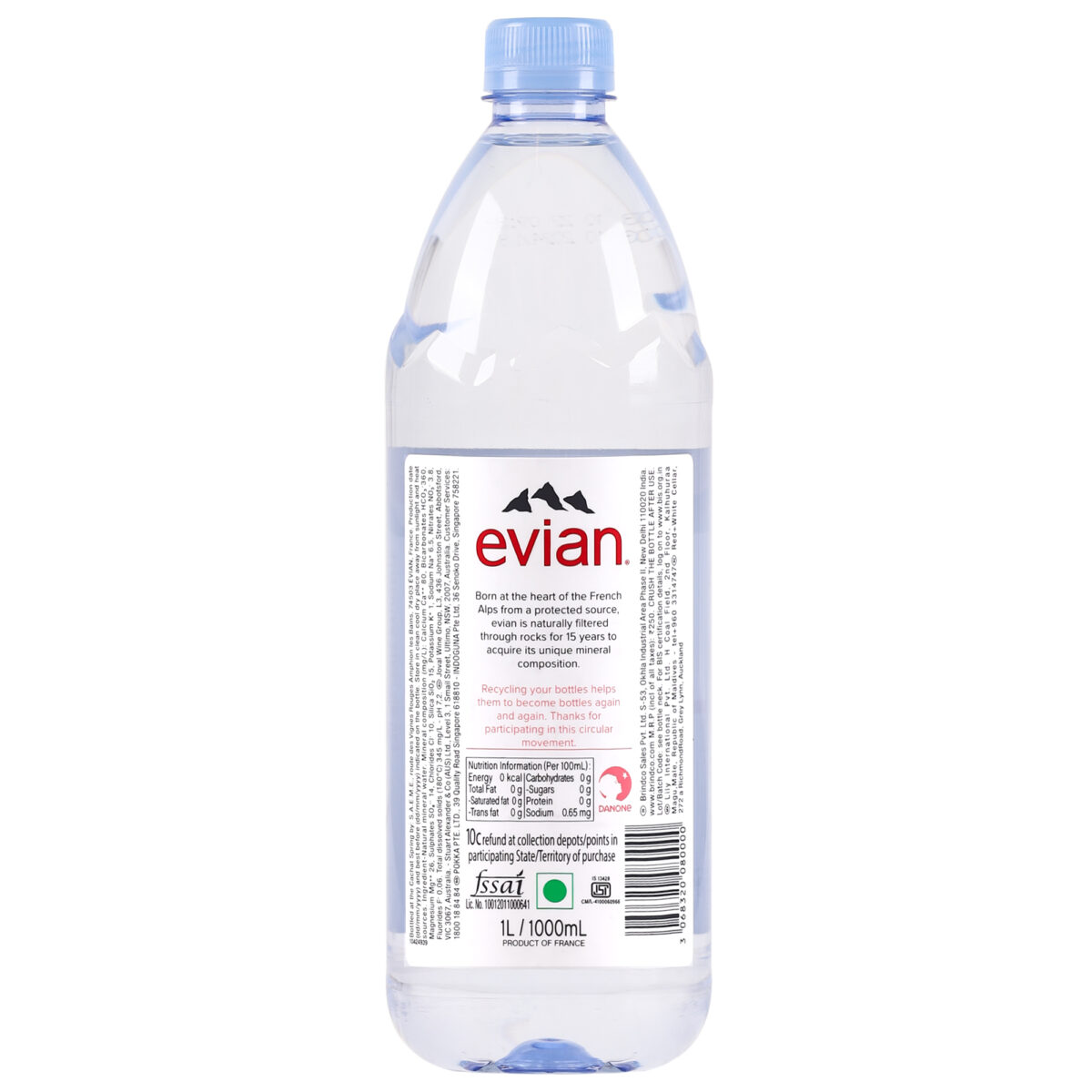 Evian Natural Mineral Water 1 Litre