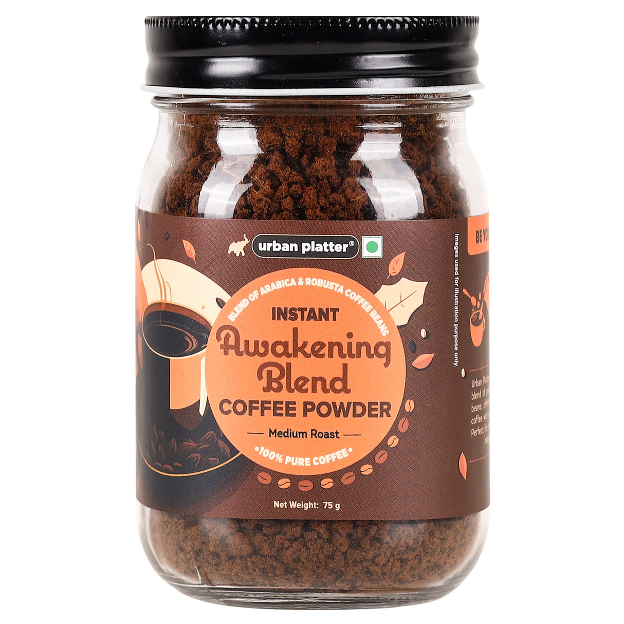 Urban Platter Instant Awakening Blend Coffee Powder, 75g (Blend of Arabica and Robusta Coffee Beans | 100% Pure coffee| Makes 25 cups)