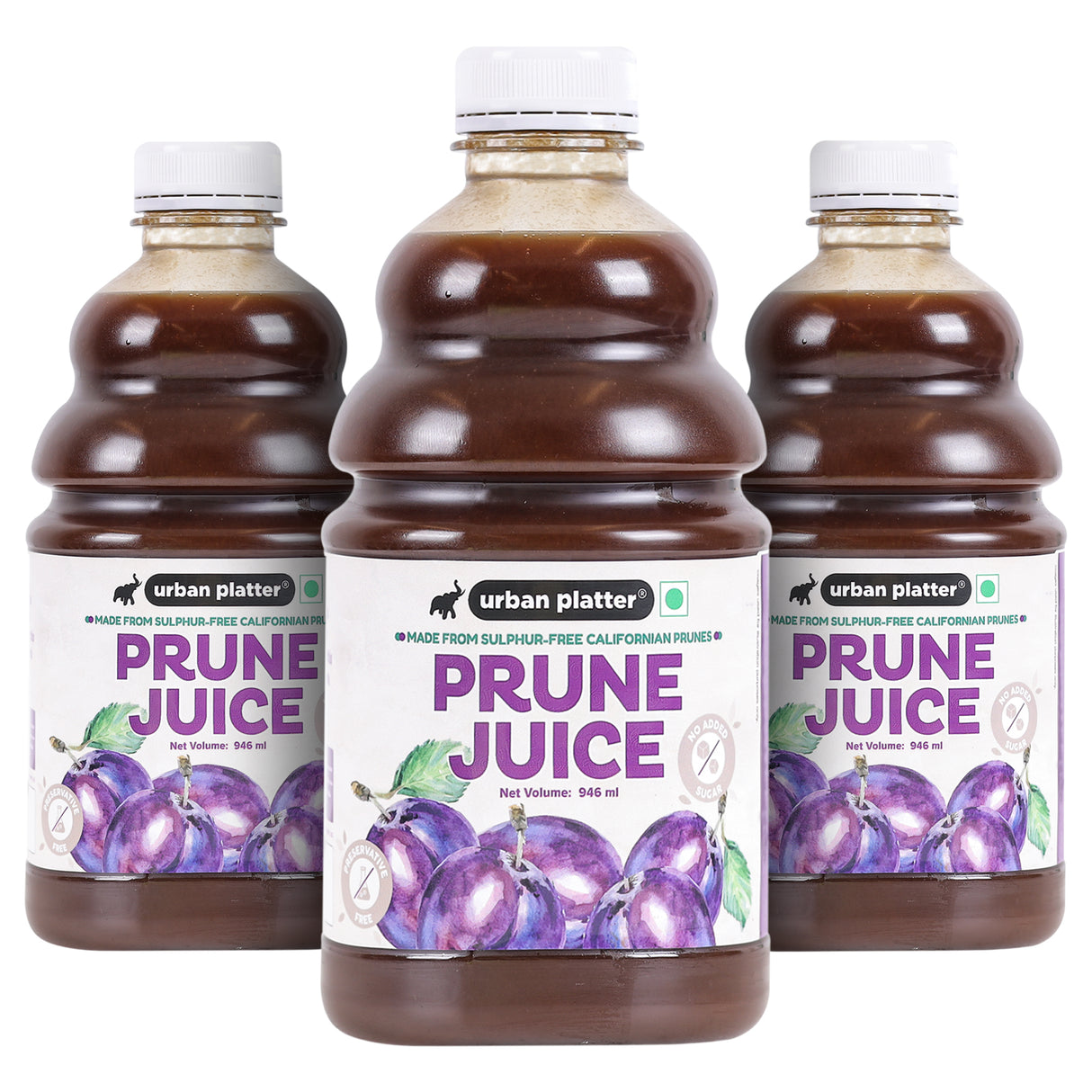 Urban Platter Prune Juice, 946ml (Pack of 3)(No preservatives, No Added Sugar)