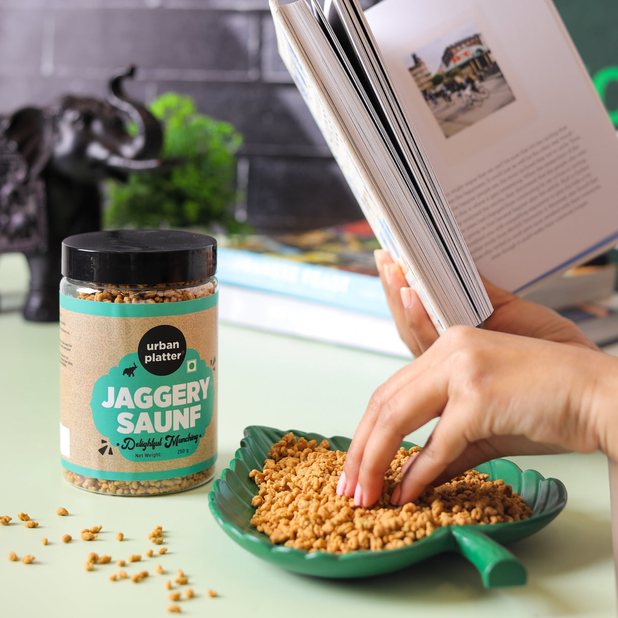 Urban Platter Jaggery Saunf, 250g (Gur Saunf / Fennel, Delicious Post-meal Digestive)