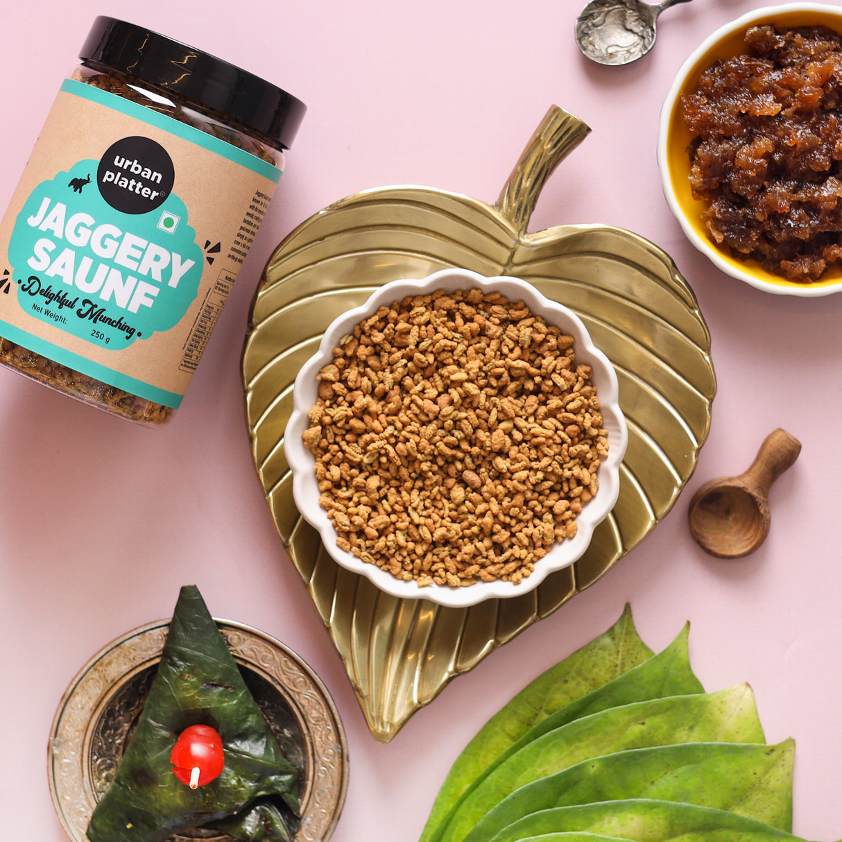 Urban Platter Jaggery Saunf, 250g (Gur Saunf / Fennel, Delicious Post-meal Digestive)