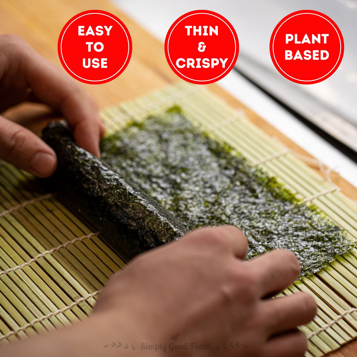 Sushi Nori Sheets, 125g (50 Sheets, Roasted Seaweed Laver |Product of Korea | Umami Flavour)