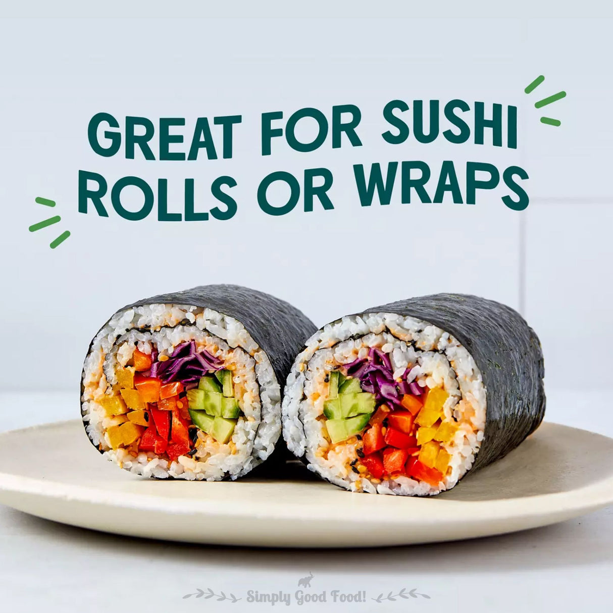Sushi Nori Sheets, 125g (50 Sheets, Roasted Seaweed Laver |Product of Korea | Umami Flavour)