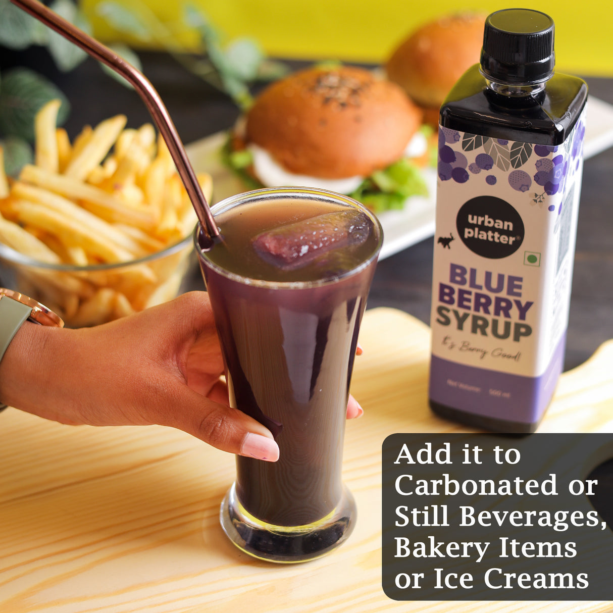 Urban Platter Blueberry Syrup, 500ml (Thick, Made From Real Fruits) - product image 6