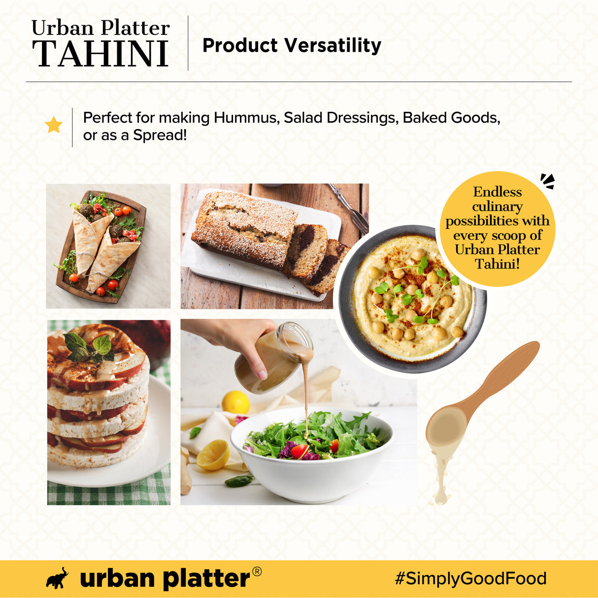 Tahini Paste, 250g (Smooth & Creamy White Sesame Paste, No Additives, Ideal for Hummus, Shawarma Sauce, Baba Ghanoush & Salad Dressings)