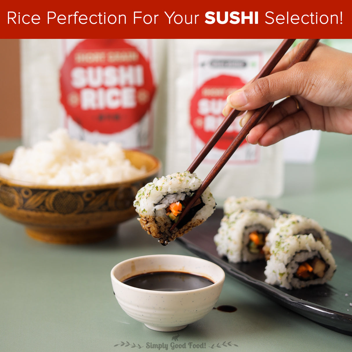 Urban Platter Short-grain Sushi Rice, 300g (Sticky, Chewy, Aromatic Asian Rice)