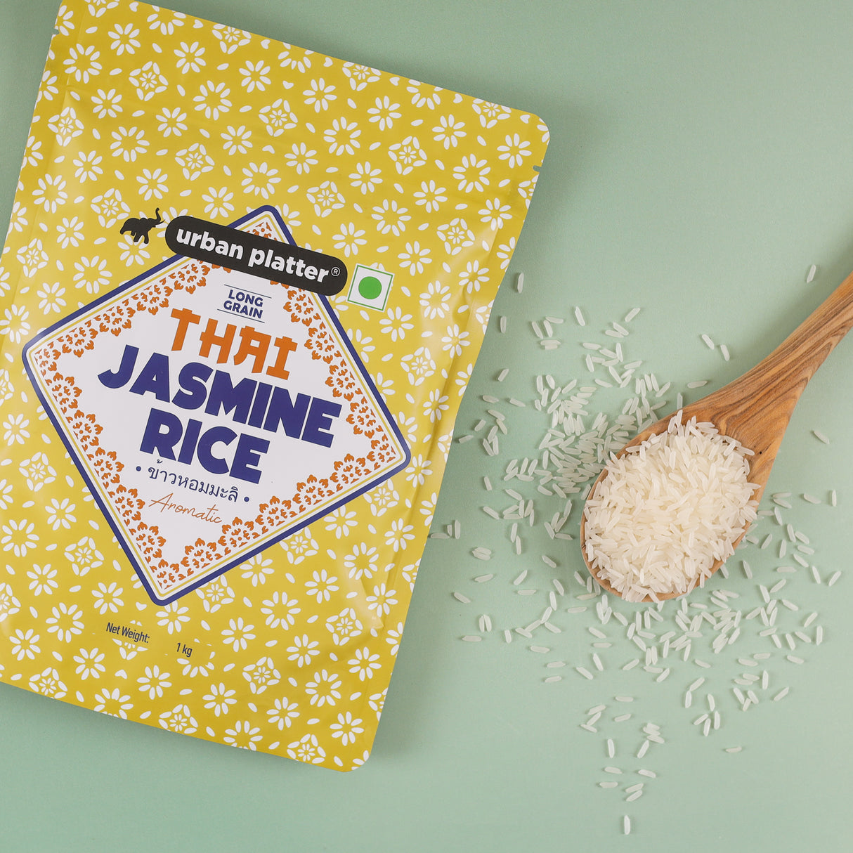 Urban Platter Thai Jasmine Rice, 1kg (Long Grain | Aromatic and Soft | Thai Cuisine)