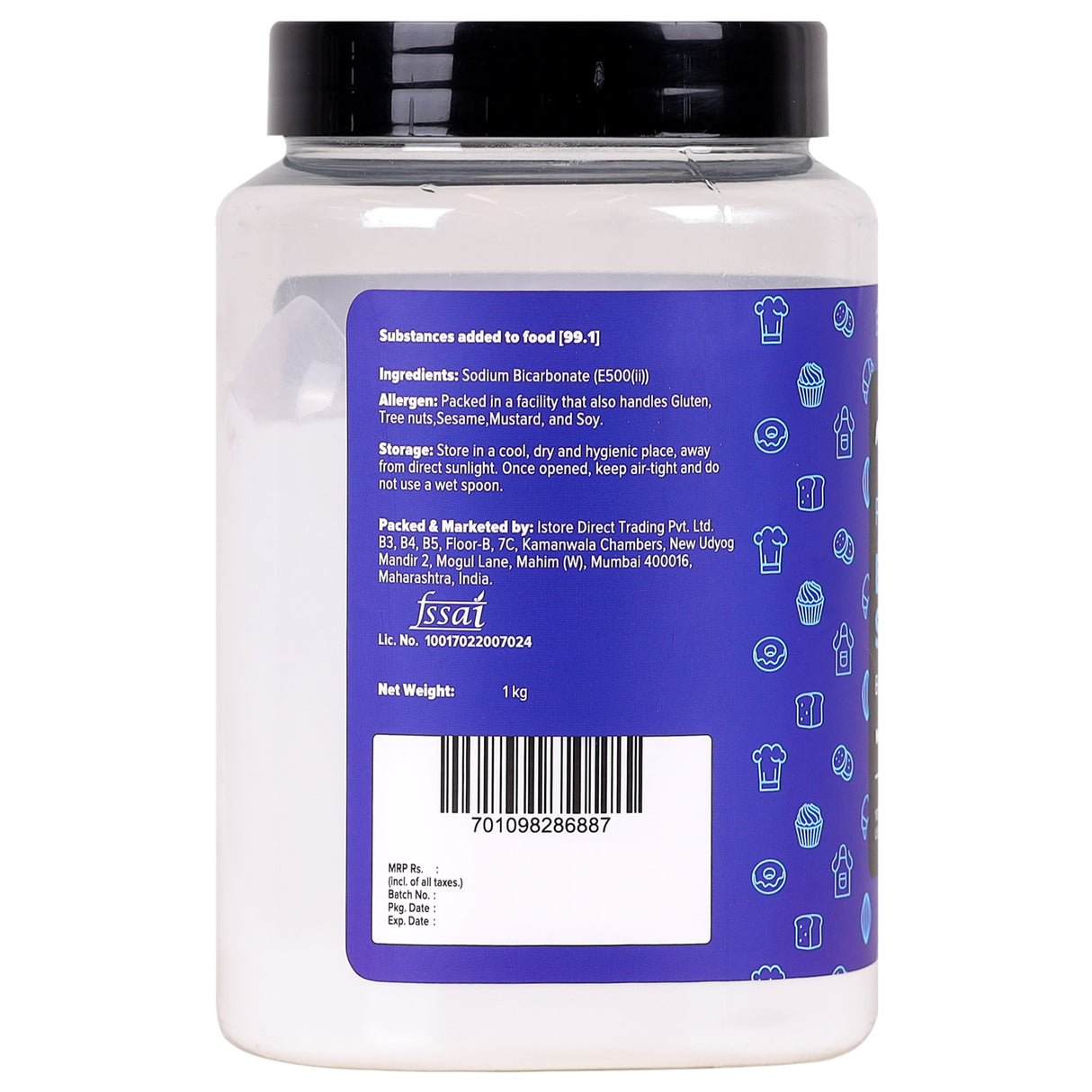 Urban Platter Baking Soda, 1kg (Food-Grade Sodium Bicarbonate | Ideal for Baking, Cooking & Cleaning)