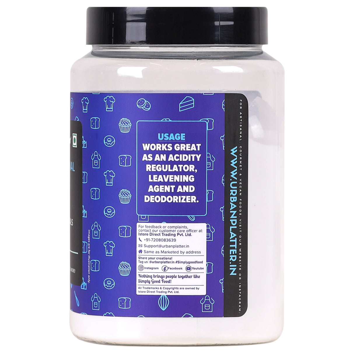 Urban Platter Baking Soda, 1kg (Food-Grade Sodium Bicarbonate | Ideal for Baking, Cooking & Cleaning)