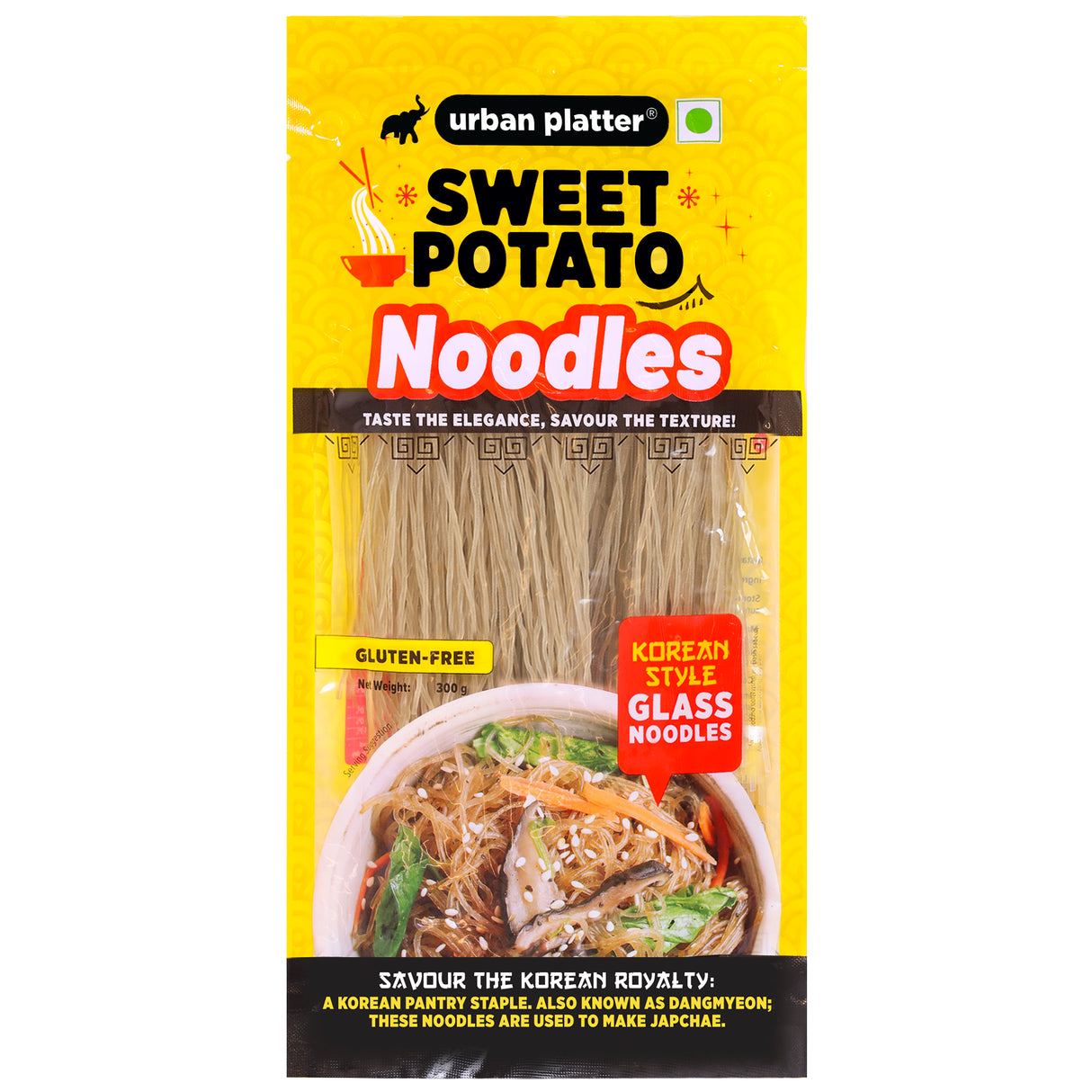 Urban Platter Sweet Potato Noodles (Dangmyeon), 300g (Korean Style Japchae Noodles| Glass Noodles | Additive Free | Gluten Free)
