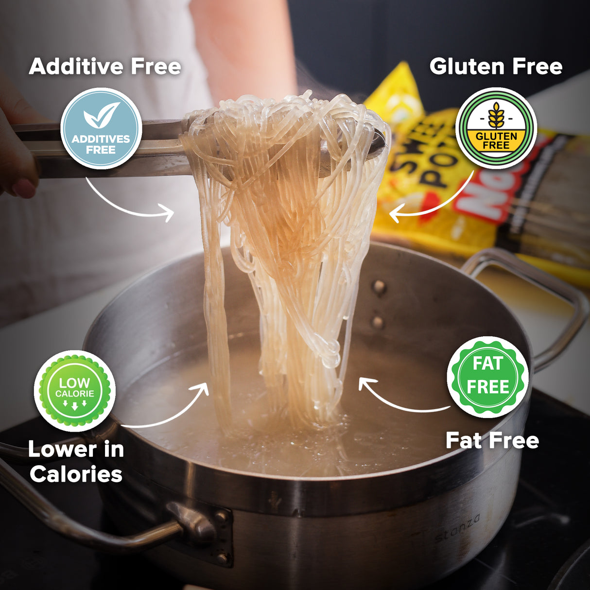 Urban Platter Sweet Potato Noodles (Dangmyeon), 300g (Korean Style Japchae Noodles| Glass Noodles | Additive Free | Gluten Free)