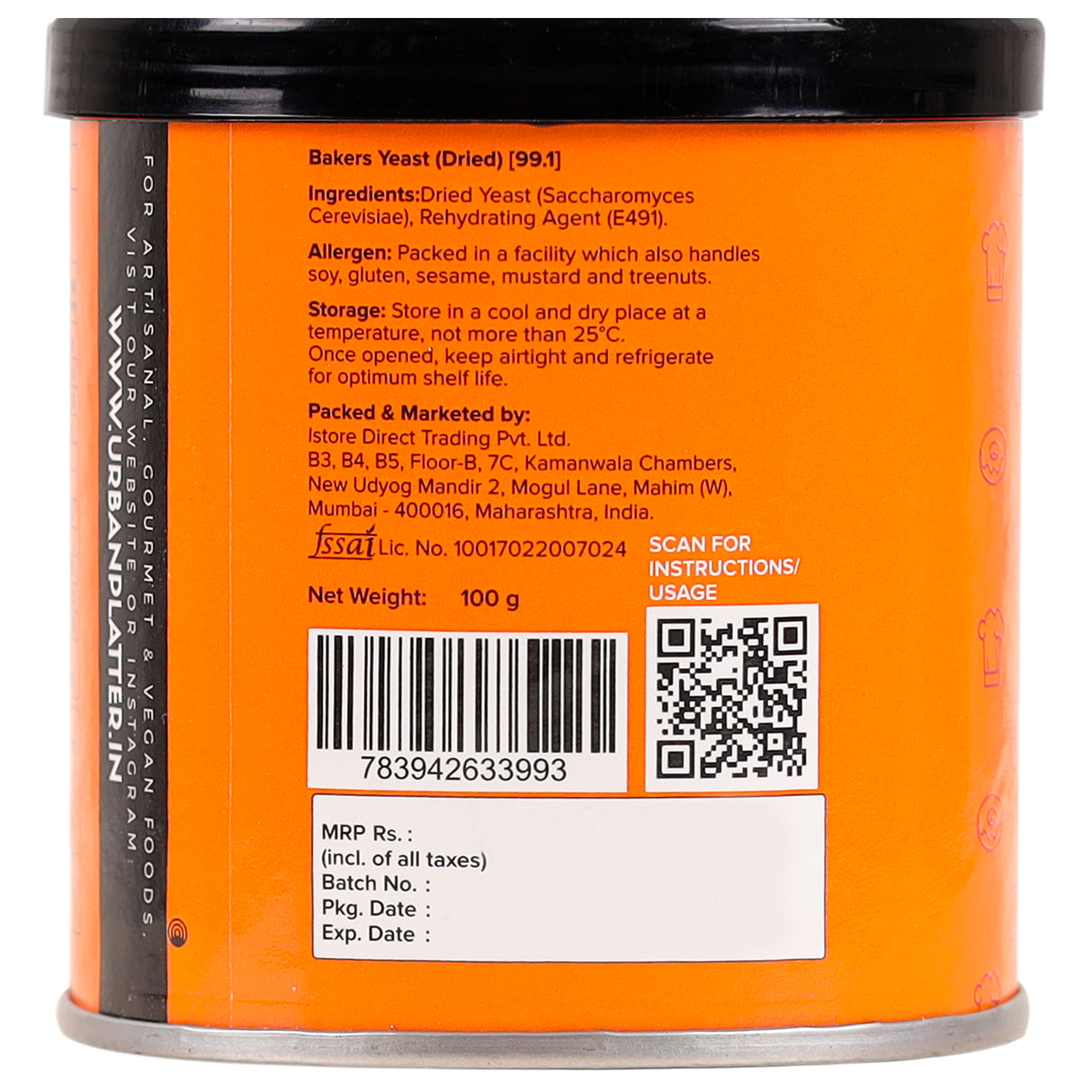 Urban Platter Bakers Active Dry Yeast, 100g