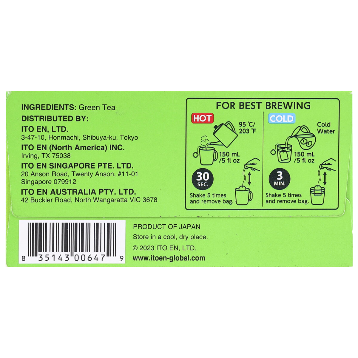 Oi Ocha Premium Japanese Green Tea Bags, 40g (20 Tea sachets | Japans No. 1 Green Tea Brand | Serve Hot or Cold)