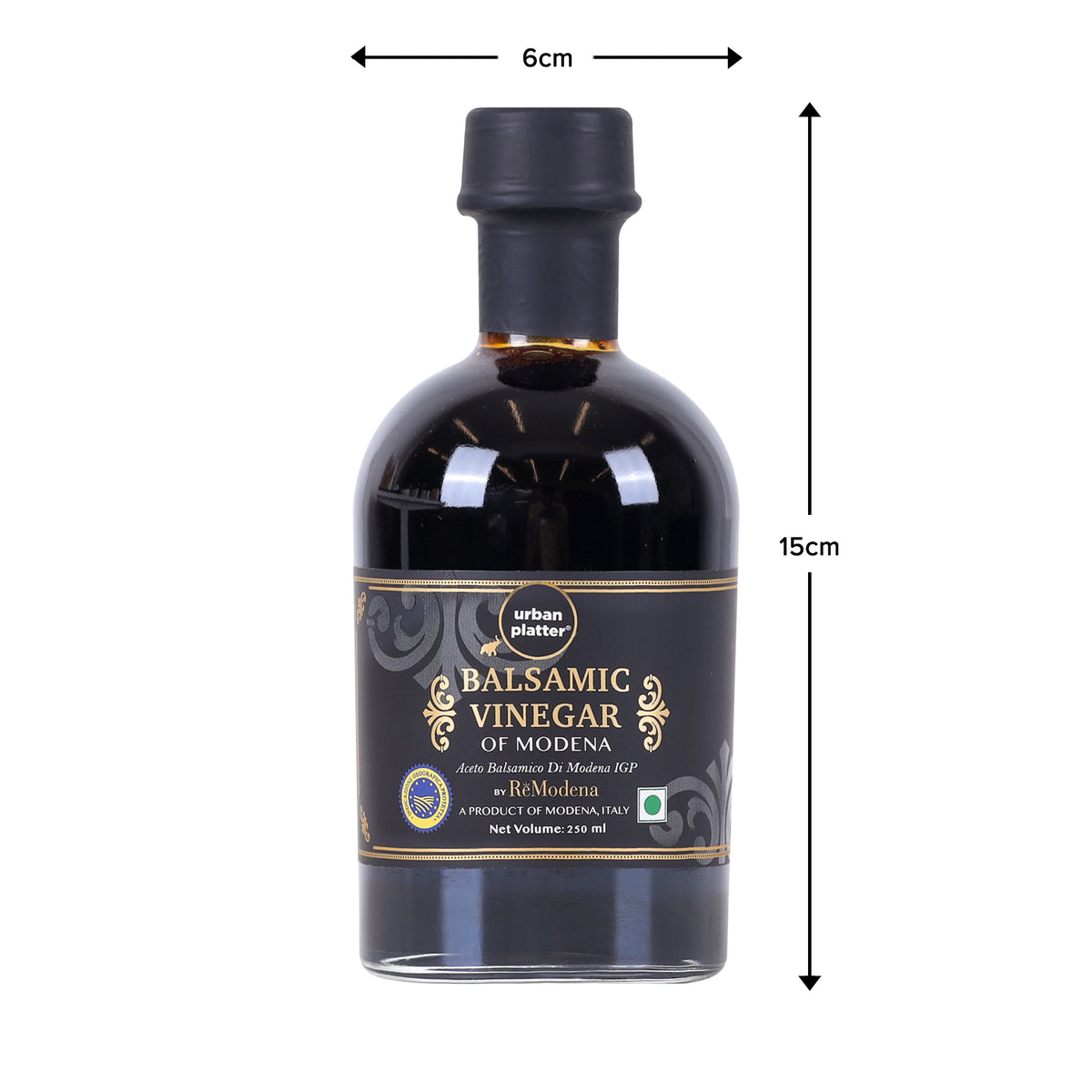 Italian Balsamic Vinegar of Modena, 250ml (Aceto Balsamico Tradizionale di Modena DOP, Aged for 3 years, Intense Grape Must Vinegar)