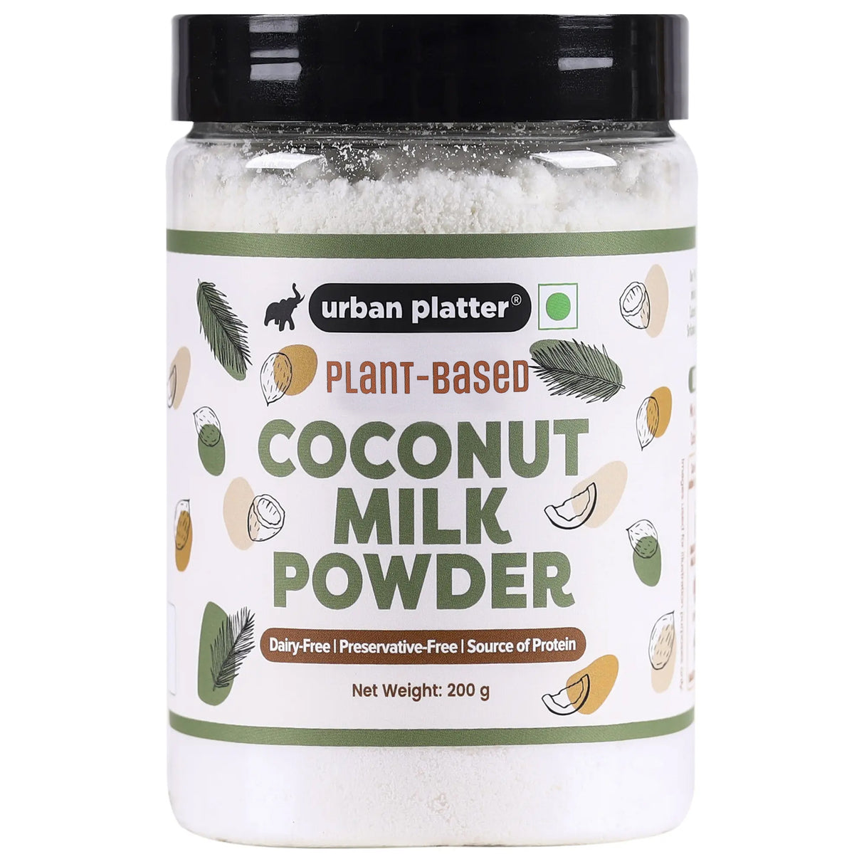 Urban Platter Coconut Milk Powder Jar, 200g (Plant-Based, Preservative-Free, Easy to use, Product of Sri Lanka, Dairy-Free, Source of Protein, Add to smoothies, curries, baked goods)