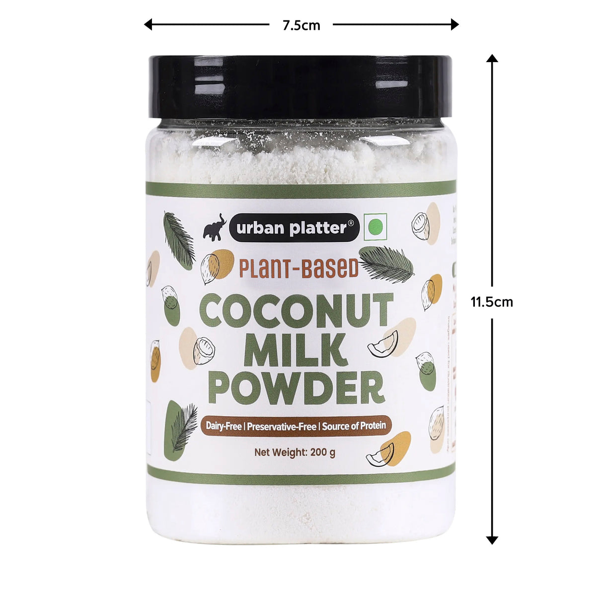Urban Platter Coconut Milk Powder Jar, 200g (Plant-Based, Preservative-Free, Easy to use, Product of Sri Lanka, Dairy-Free, Source of Protein, Add to smoothies, curries, baked goods)