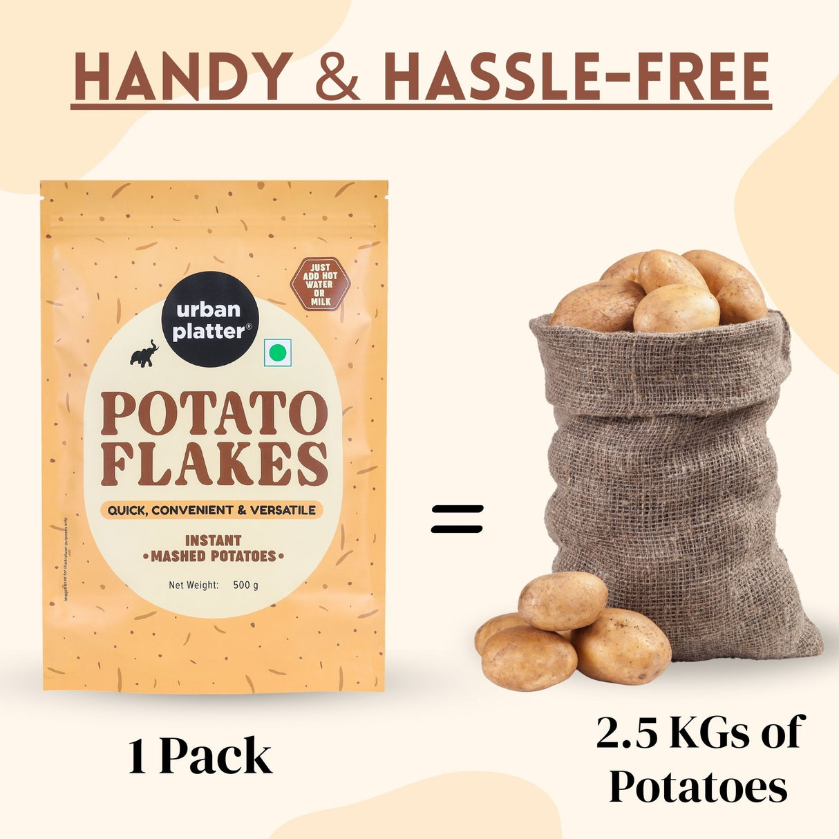 Urban Platter Potato Flakes 500g, (Dehydrated Potato Flakes | Ready to Use Dried Potato Bits | Quick and Convenient)