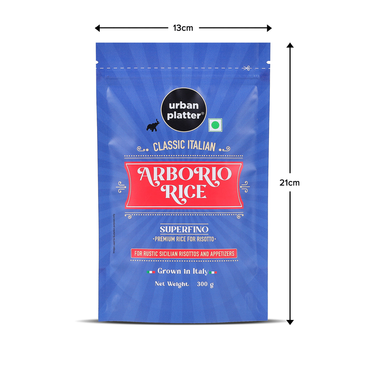 Urban Platter Classic Italian Arborio Rice, 300g (Risotto Rice | Short Grain Rice | Starchy and Chewy)