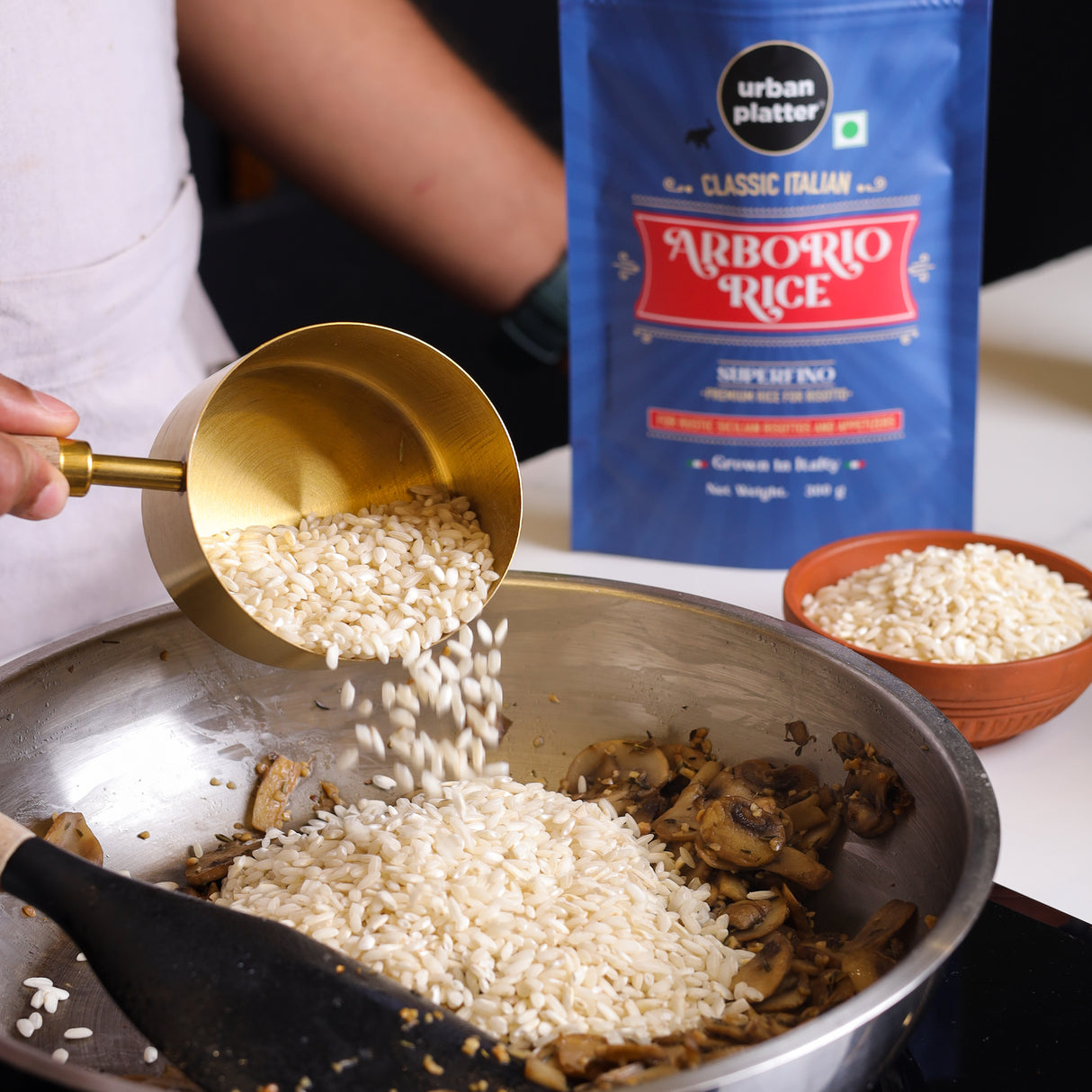 Urban Platter Classic Italian Arborio Rice, 300g (Risotto Rice | Short Grain Rice | Starchy and Chewy)