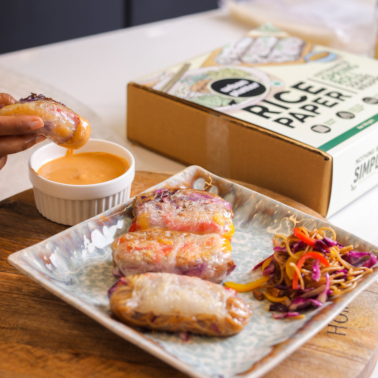 Urban Platter Square Rice Paper Sheets, 400g (Vietnamese Spring Roll Wrappers | Gluten Free | 22 cm each | Easy To Roll)