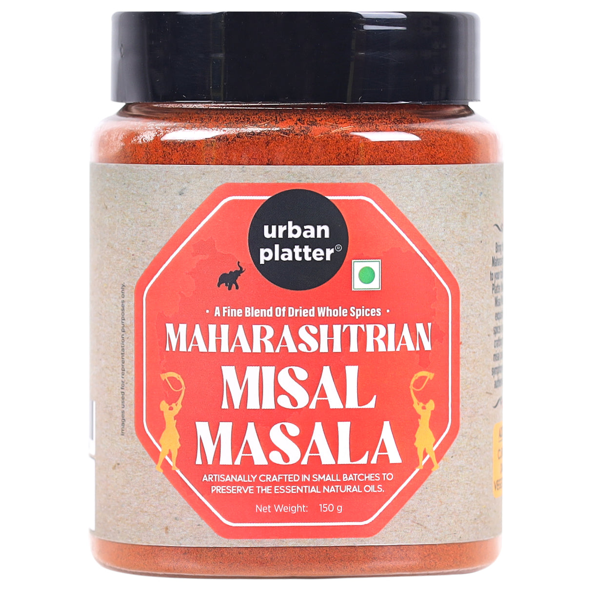 Urban Platter Maharashtrian Misal Masala, 150g (Signature Kolhapuri Misal Blend | Fiery & Hearty Taste | Onion & Garlic-free | Additive & Preservative-free)
