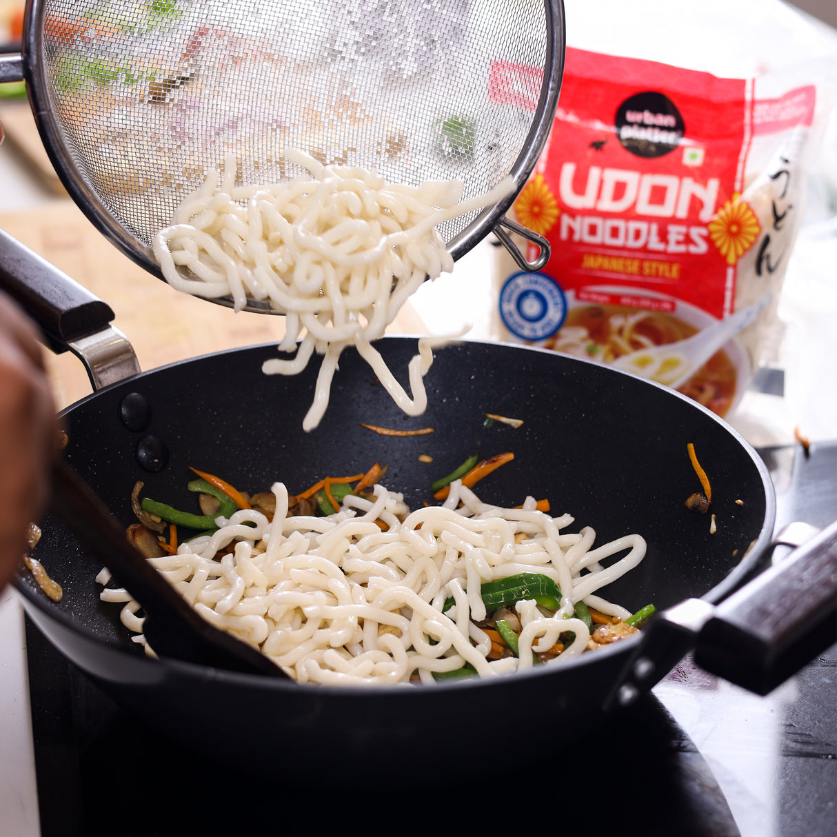 Urban Platter Thick Udon Noodles, 400g (2N x 200g | Ready to Use | Use in Ramen and Stir Fries)