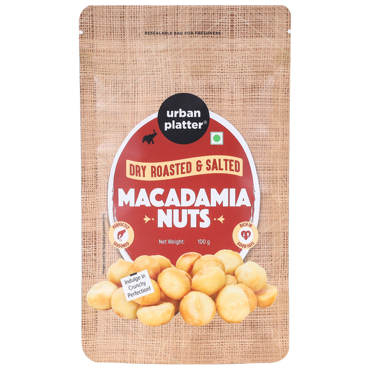Urban Platter Roasted Salted Macadamia Nuts, 100g (Crunchy | Guilt-Free Snacking | Salted to Perfection)