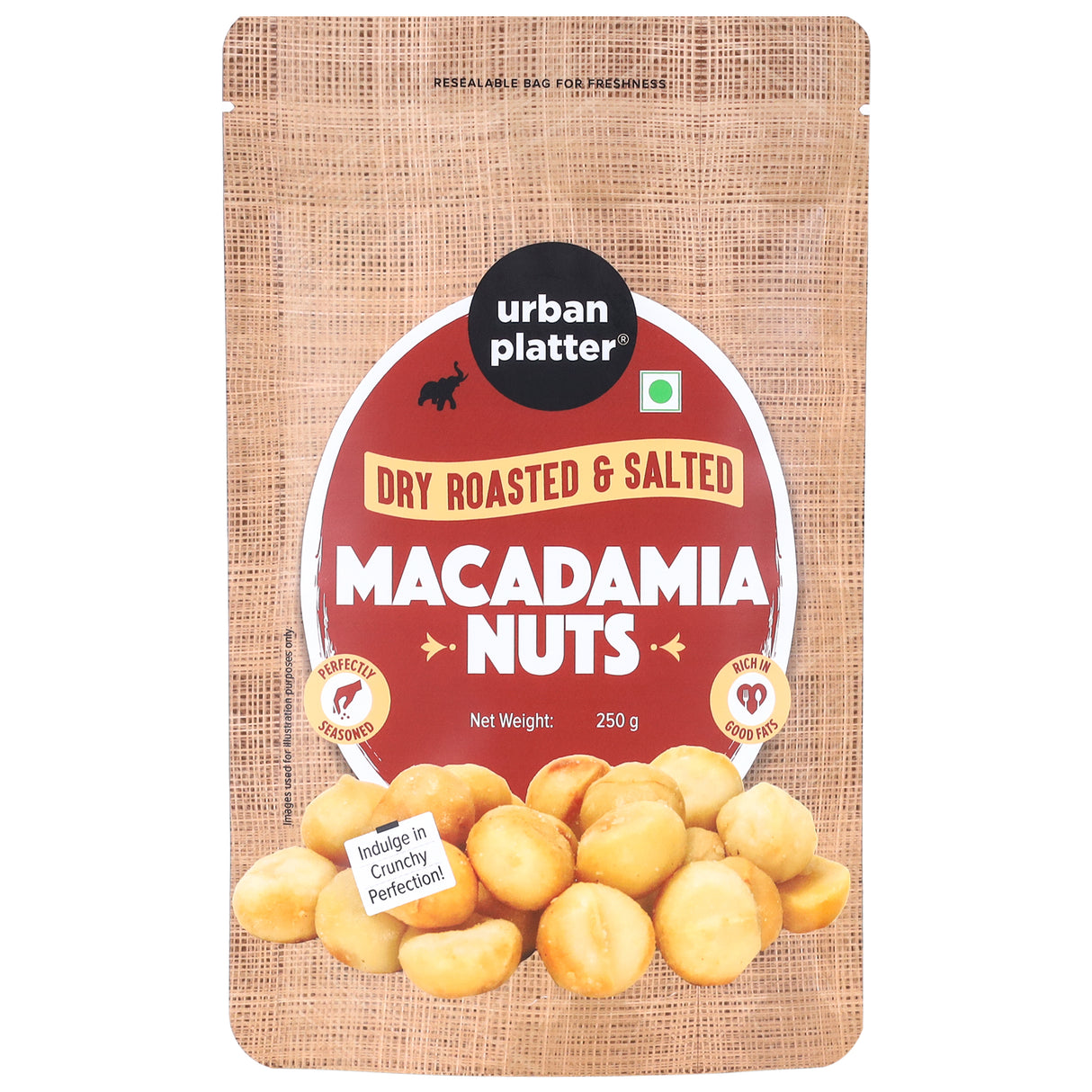 Urban Platter Sea Salt Dry-Roasted Macadamia Nuts, 250g