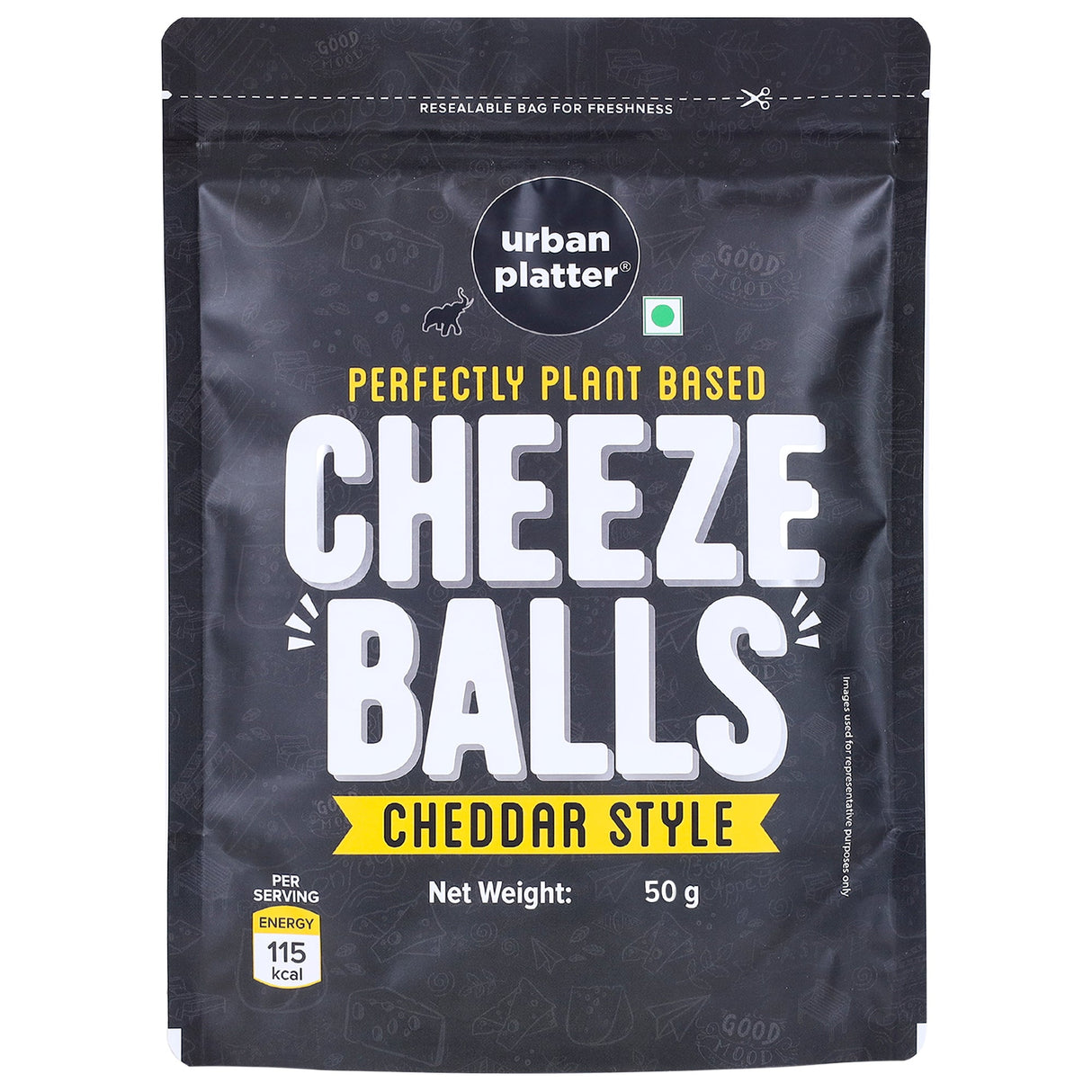 Urban Platter Cheese Balls (Cheddar Flavour, Plant-based Snack, Party Pack)