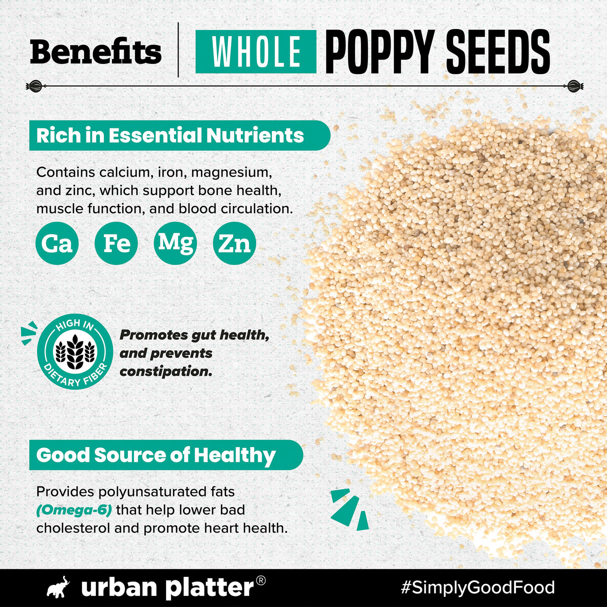 Urban Platter Poppy Seeds, 100g (Khas Khas, Posto, Natural Thickener, Additives Free)