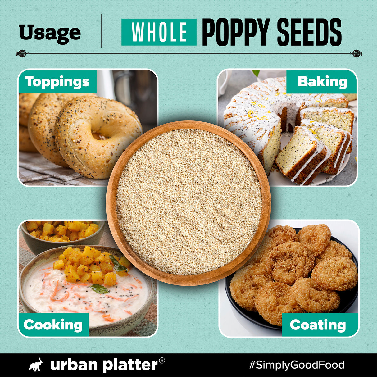 Urban Platter Poppy Seeds, 100g (Khas Khas, Posto, Natural Thickener, Additives Free)