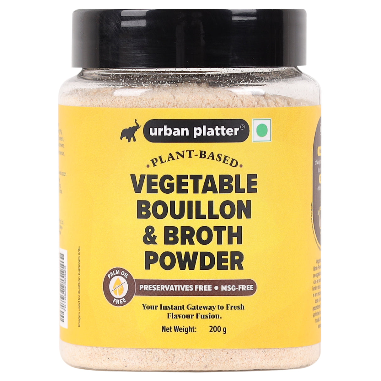 Urban Platter Vegetable Bouillon & Broth Powder (Plant-Based | Instant Vegetable Stock | MSG-free | Umami-Rich)