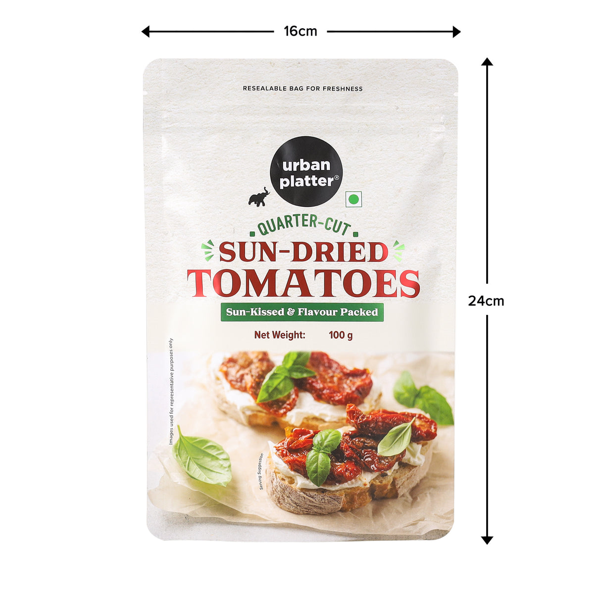 Urban Platter Sun-Dried Tomatoes, 100g (Naturally Dried Style Tomatoes, Rich Umami Flavour, Perfect for Pasta, Pesto, Salads, Sandwiches & Mediterranean Cooking)