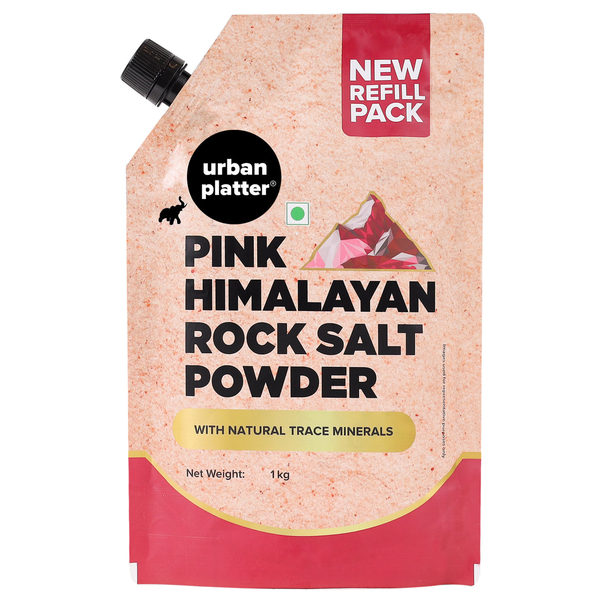 Urban Platter Pink Himalayan Rock Salt Powder, 1kg (Unrefined | Additive Free | 100% Pink Rock Salt | Sendha Salt | Resealable Pouch)