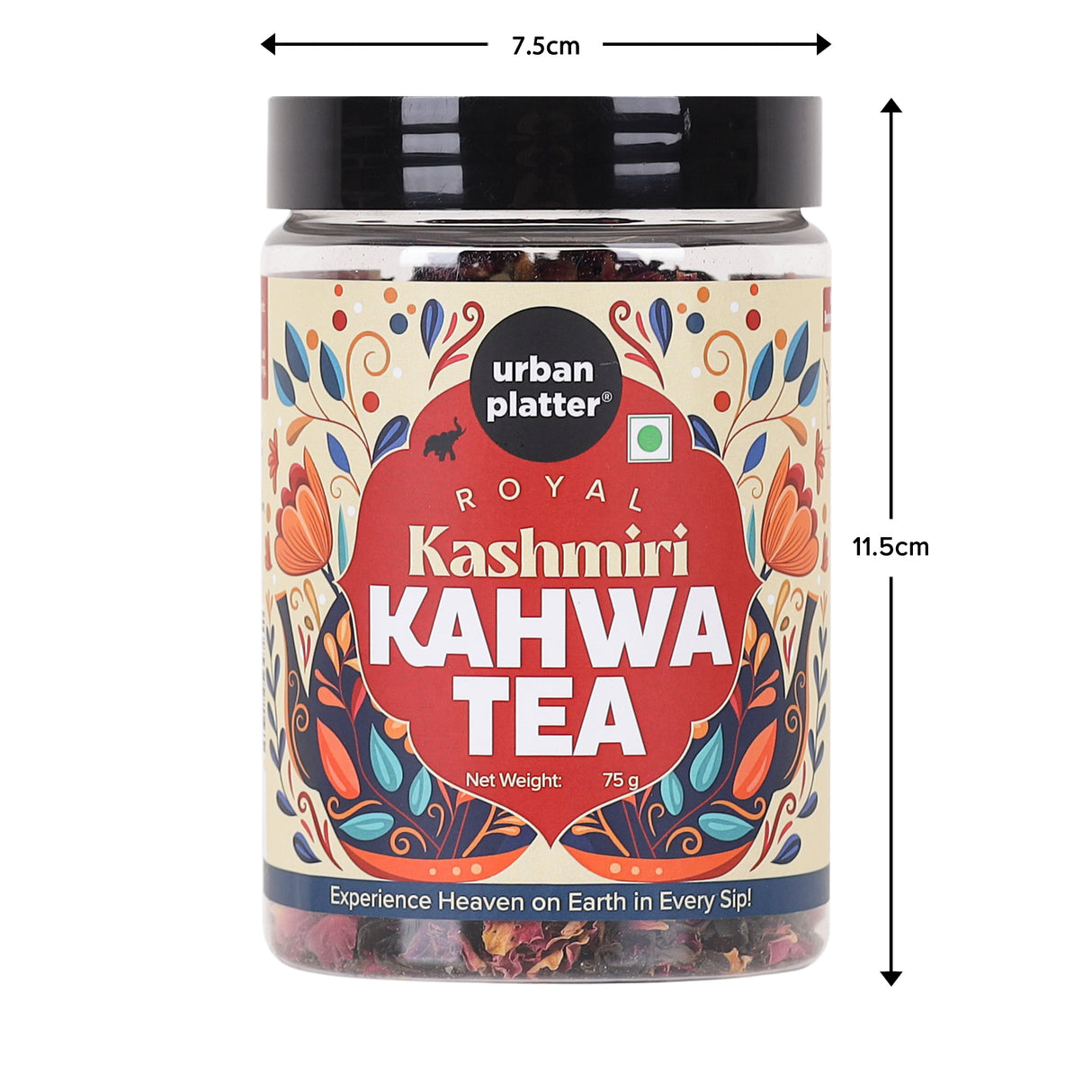 Royal Kashmiri Kahwa Tea, 75g (Saffron Infused Herbal Green Tea Blend with Spices | Aromatic, Refreshing & Perfect for Wellness)