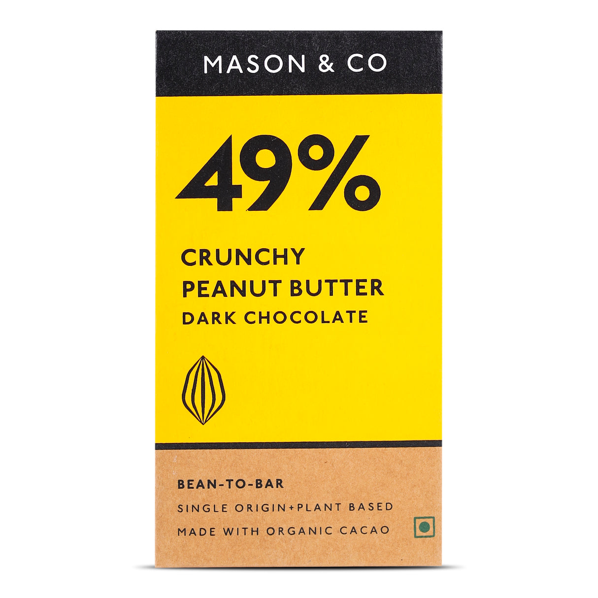 Mason & Co. 49% Crunchy Dark Chocolate with Peanut Butter, 60g
