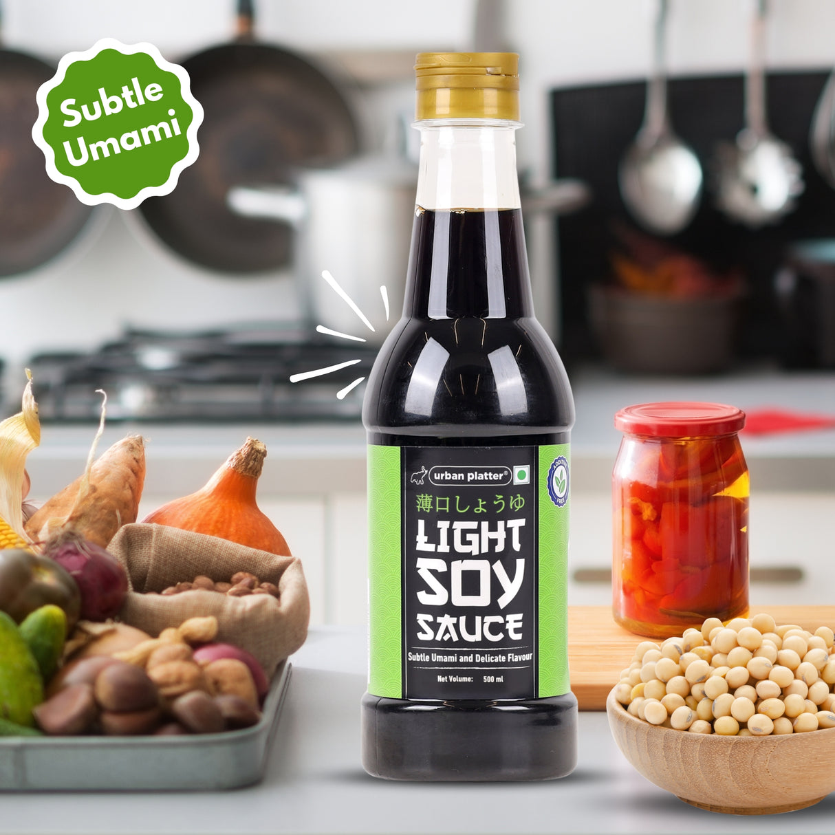 Light Soy Sauce, 500ml (Traditionally Brewed from Soya Beans | Asian Umami Seasoning for Soups | Clean-label)