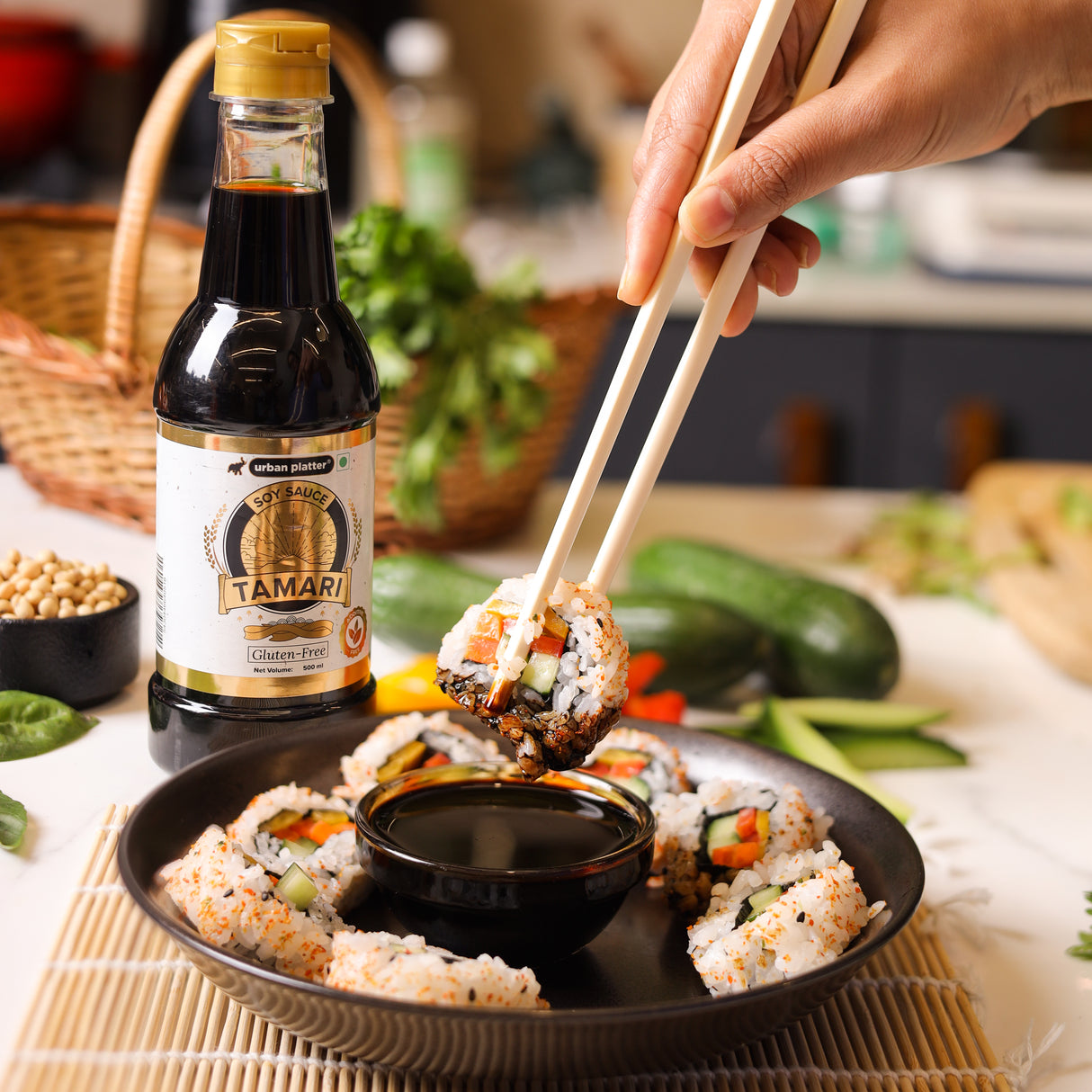 Urban Platter Tamari Soy Sauce, 500ml (Traditionally Brewed from Soya Beans | Asian Gluten-free Umami Seasoning | Clean-label)