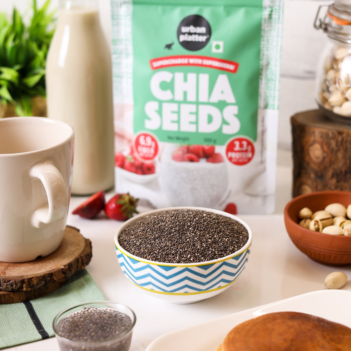 Urban Platter Black Chia Seeds, (Rich in Omega-3, Fibre & Protein | Superfood)
