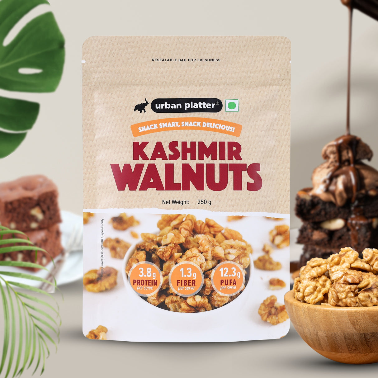 Urban Platter Kashmir Walnut Kernels, 250g (Shelled Halves | Akhrot Giri | Grown in India | Rich in Omega-3 & Antioxidants)