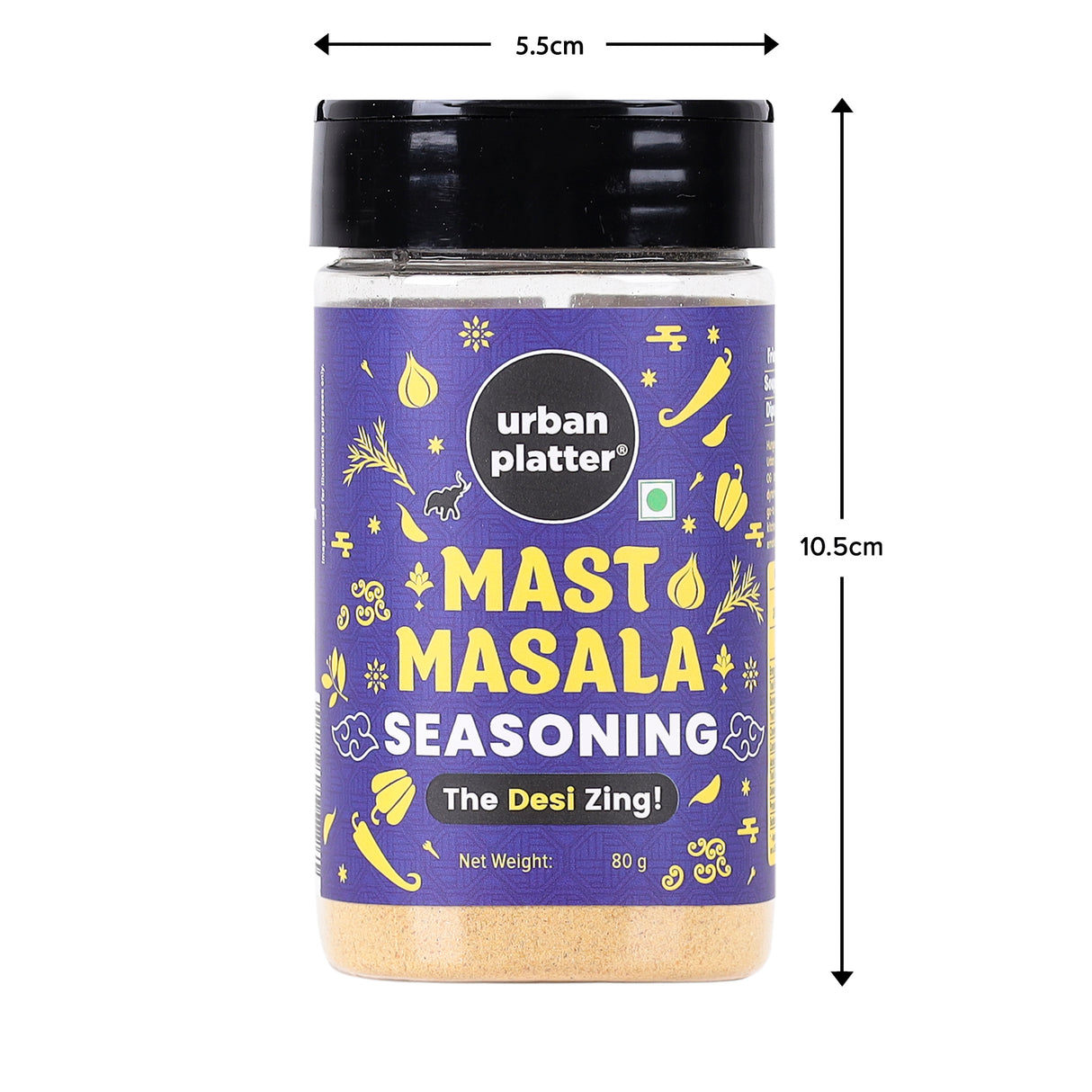 Urban Platter Mast Masala Seasoning, 80g (Classic Indian Masala Blend | Great for Fries, Popcorn, Makhanas & Salads)