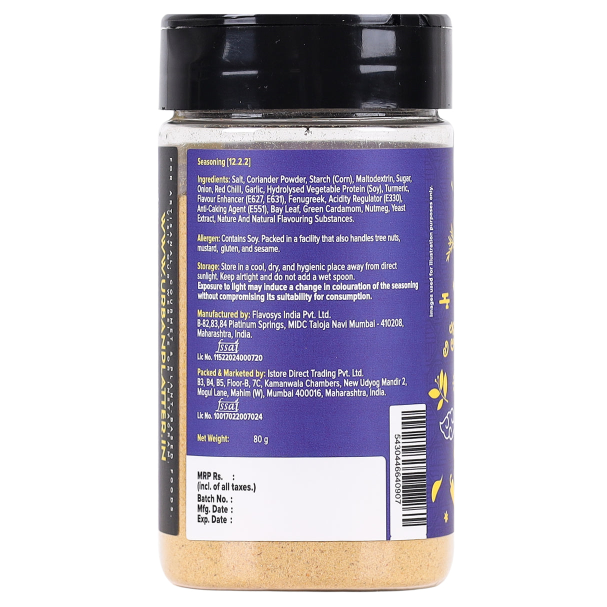 Urban Platter Mast Masala Seasoning, 80g (Classic Indian Masala Blend | Great for Fries, Popcorn, Makhanas & Salads)