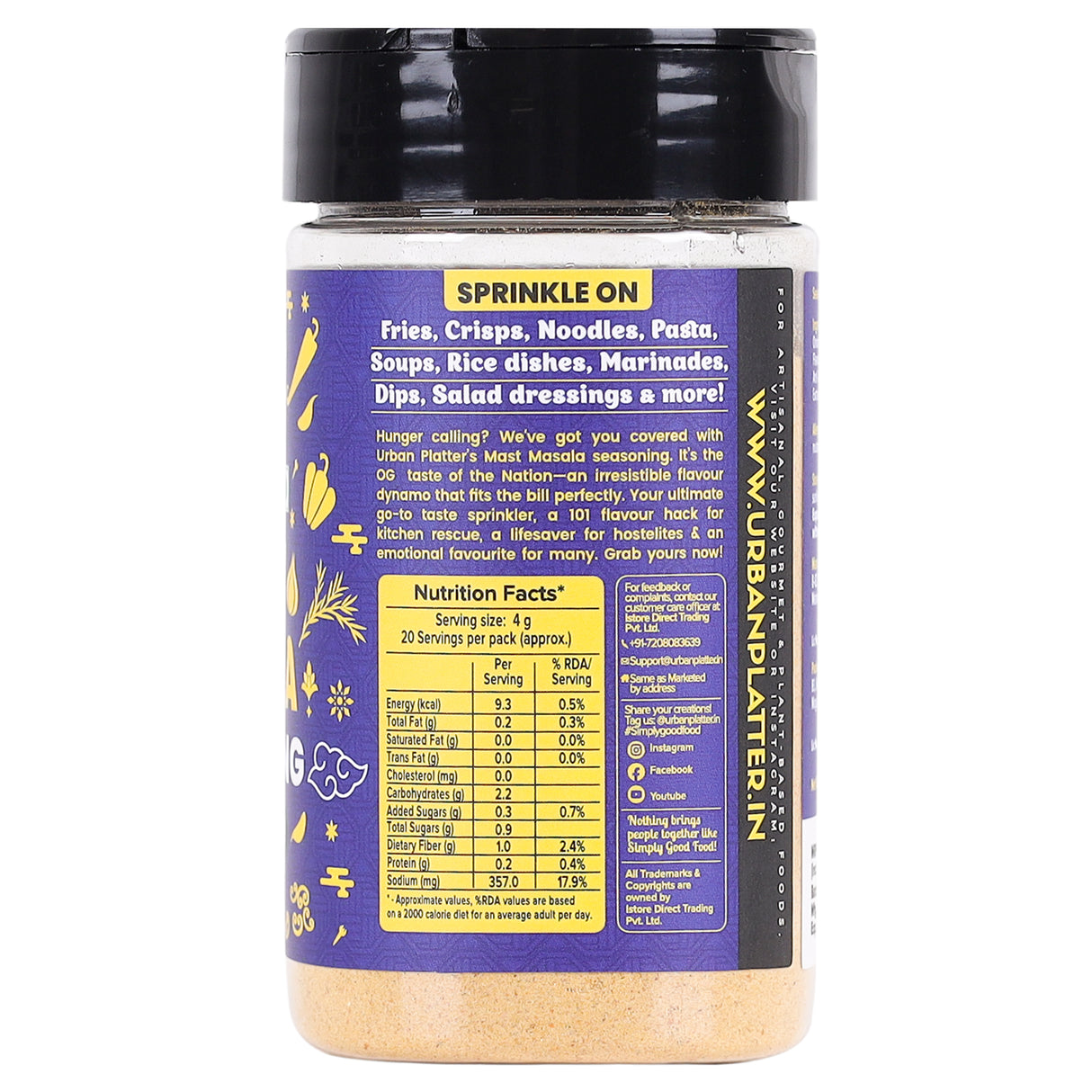 Urban Platter Mast Masala Seasoning, 80g (Classic Indian Masala Blend | Great for Fries, Popcorn, Makhanas & Salads)