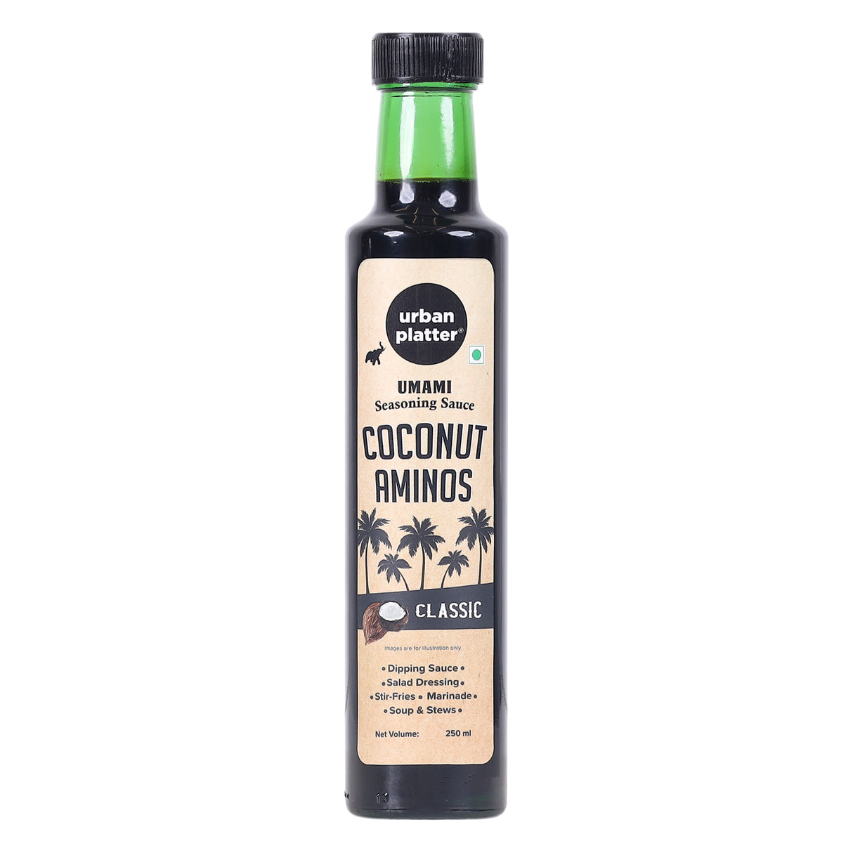 Urban Platter Coconut Aminos, 250 ML (Umami Seasoning Sauce, Soy-free, Gluten-free, Perfect for dipping asian appetizers, for dressings and more)