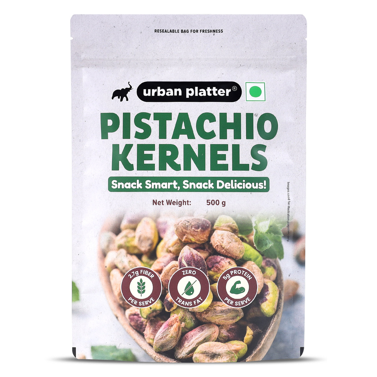 Urban Platter Pistachio Kernels, 500g (Shell Removed Pista | Unroasted and Unsalted | fibre & Protein-Rich | Heart-Healthy Snack)