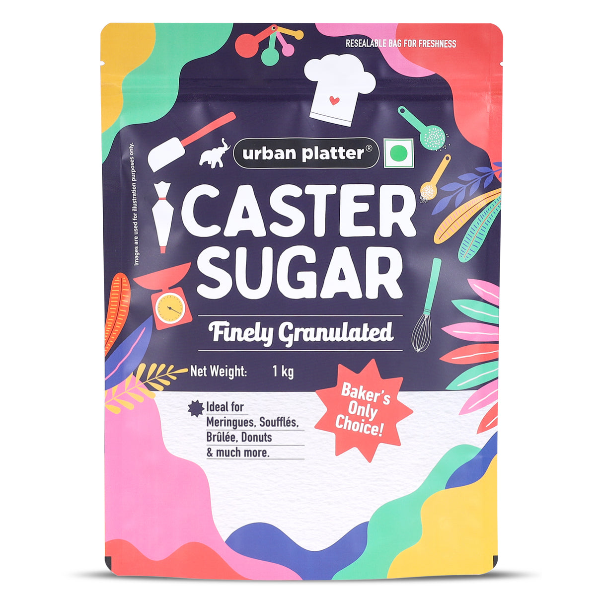 Urban Platter Professional Caster Sugar, 1kg (Perfect for Baking, Castor Sugar, Finely Granulated Free-flowing Sweetener)
